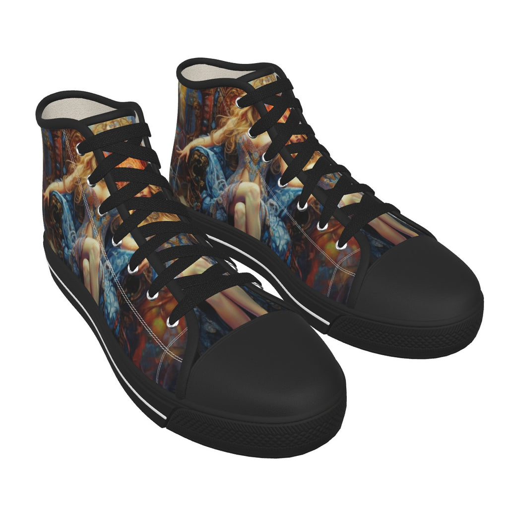 unisex Black Sole Canvas Shoes