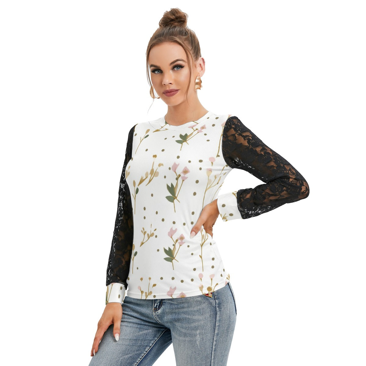 GOODIE X | Bloom Girl Lace-Sleeve Top