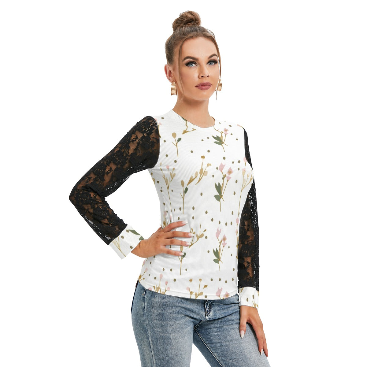 GOODIE X | Bloom Girl Lace-Sleeve Top