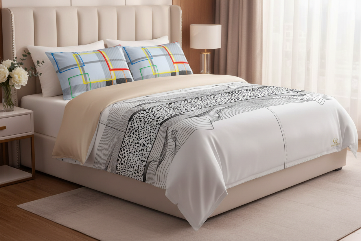 Soulmate Silk Duvet Cover – Back Mockup